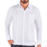 Guayabera Yucateca De Lino Modelo Celestún, Manga Larga. 