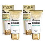 L'oréal Paris Uv Defender Antibrillo Pack 2 Unidades Cremas Facial Fps 50