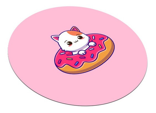 Mouse Pad Circular Rosa Kawai Gamer