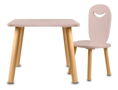 Set Silla Con Agarradera Y Mesa Cuadrada | Infantil | Duduk