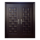 Puerta De Seguridad Xe Luxury Doble Aper Izq Acero 100% Ch Color Chocolate