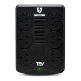 Estabilizador De Tensión 6 Enchufes Trv 500w Rj45 Protección Color Negro