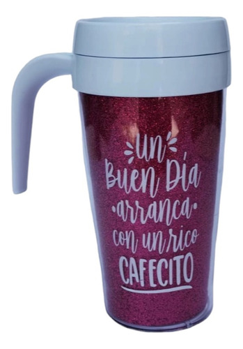 Vaso Térmico Glitters Con Tapa A Rosca 