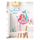 Vinil Decorativo Pared Cuarto Bebe Niños Sirena