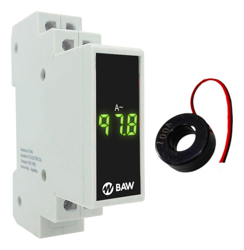 Amperímetro Digital Baw 3 Dígitos 100amp 1 Modulo C/ Toroide