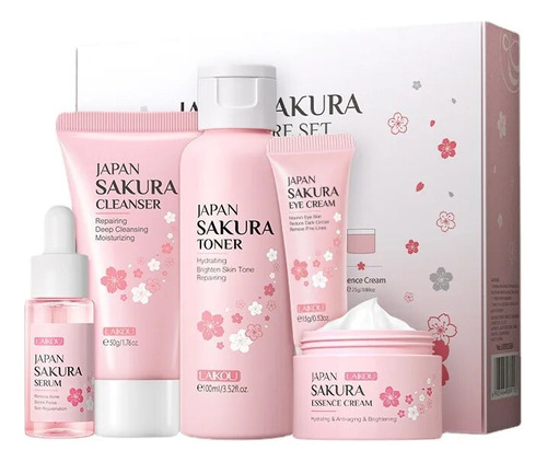 Set Care Blossom Set De 5 Piezas Con Forma De Caja De Sakura