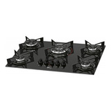 Fogão Cooktop A Gás Fischer Fit Line 5q Tc Preto Bivolt