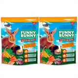 2 Ração Funny Bunny Delícias Da Horta Coelhos - 500 G