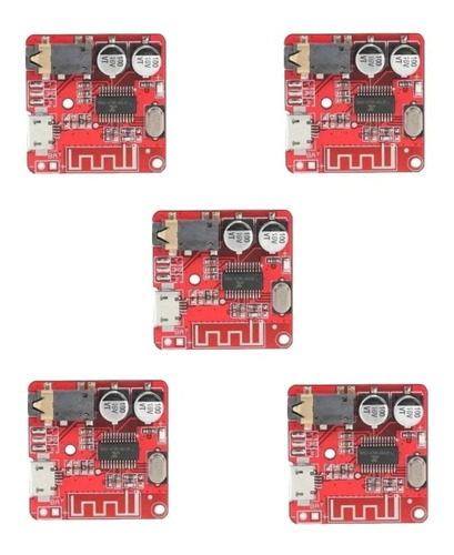 5x Placa Receptor De Áudio Bluetooth 4.1  Mp3