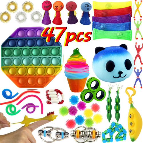 47 Piezas Anti-estresse Push Popit Burbuja Fidget Juguetes S