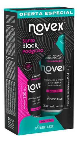 Kit De Shampoo E Condicionador Novex Santo Black
