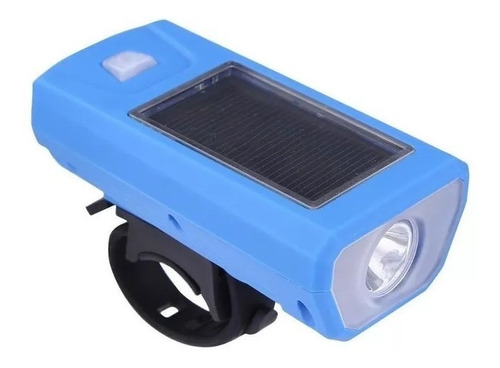 Luz Lámpara Delantera Para Bicicleta Con Claxon Carga Solar