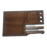 Bandeja Madera Kit Juego Asado Tabla Laser Cubiertos Empresa