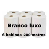 Papel Toalha Bobina C/6 Rolos Branco 20cm X 200 Metros Cada