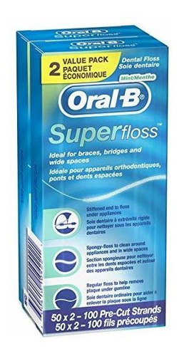 Oral-b De Super Floss Pre-cut Hilos, Menta, 50 Conde, Paquet