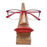 Gafas De Madera Soporte Gafas Nariz Labios Rojos Extrav...