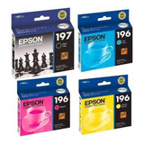 Kit De 4 Cartuchos De Tinta Epson T196 Originales Xp-101,201