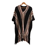 Poncho Artesanal Unissex Adulto Lã Feminino