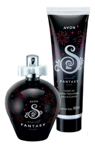 Avon Set  Perfume Secret Fantasy Glow + Crema Perfumada