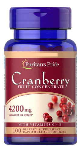 Arándano C/vitamina C Puritans Pride Importado De 4200 Mg. C/100