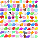 Kit 100 Pcs Mini Mochi Squishy Squeeze Toy Fidget Toy