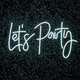 Painel Neon Lets Party Festa Decoração Escrita Luminosa