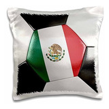 Funda De Almohada 3d Rose Mexico Soccer Ball, 16  X 16 