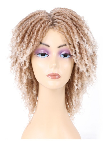 Peluca Corta Sintética Con Rastas Afro Curly Twist