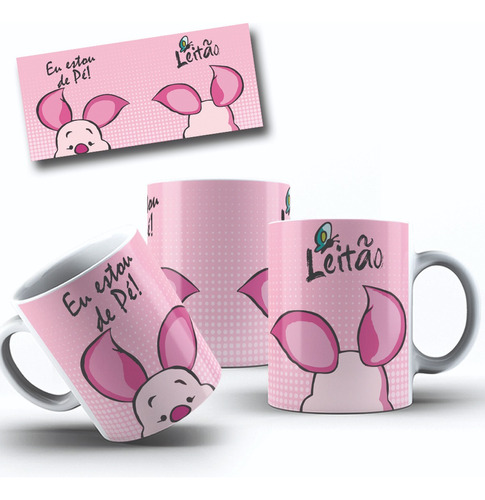 Caneca Personalizada Ursinho Pooh Disney Seu Nome Porcelana