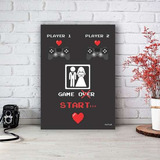 Placa Decorativa Quadro Casamento Game Start Tamanho M.