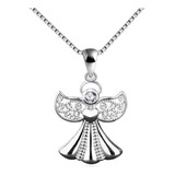 Cadena Angel De La Guarda Plata 925 Mujer Joyas