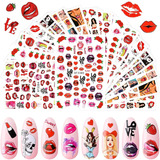 32 Hojas De Labios Nail Art Pegatinas De San Valentin Uñas