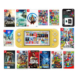 Nintendo Switch Lite Amarilla Dual Magia 256gb Full Juegos!!