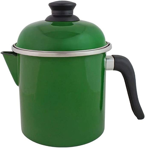 Leiteira Esmaltada Com Tampa 1800ml Ewel Nº16 Verde