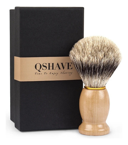 Qshave Brocha Afeitar Pelo Tejón Puro. Exquisito Embalaje.