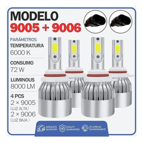 W Kit Faros Focos Led Luz Alta Y Luz Baja Para Todos