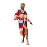 Cárdigan Kimono Holgado Para Cubrir Bikini De Playa