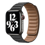 Pulseira De Couro Fecho Imã Para Apple Watch Série 5 6 44mm