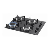 Cooktop A Gás 4 Bocas Metal E Vidro Preto Bivolt Fischer