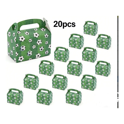 Cajas De Dulces De Papel Diseño De Fútbol 20 Unidades Verdes Ideales Para Fiestas De Cumpleaños Bodas Y Decoraciones Temáticas Deportivas Turquesa