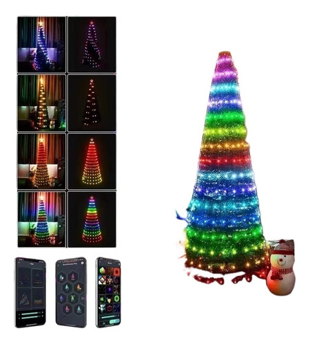 Luces Mágicas Navidad Con Control Punto Inteligente Rgb 10m