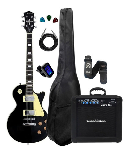 Guitarra Strinberg Les Paul Lps230 Bk Capa Cubo + Acessorios