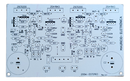 2 Placas Para Montar Amplificador 200w Rms Estereo Com Fonte
