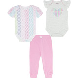 Set Pañaleros Y Pants Para Bebé Calvin Klein Niña 