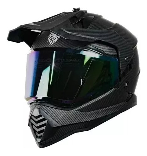 Casco Moto Cross Onix  Negro Carbón Kov Certificación Dot