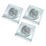 3x Spot Espelhado Banheiro Led 6w Embutido Cristal Box Vapor