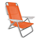 Silla Summer Reposera Aluminio Posiciones Playa Naranja