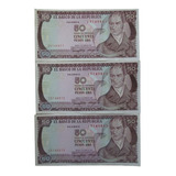 Billetes De 50 Pesos Oro De 1986 Series Consecutivas ( P 96 
