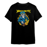 Remera Algodon Prem. Unisex Rock Metal Megadeth Calavera 03