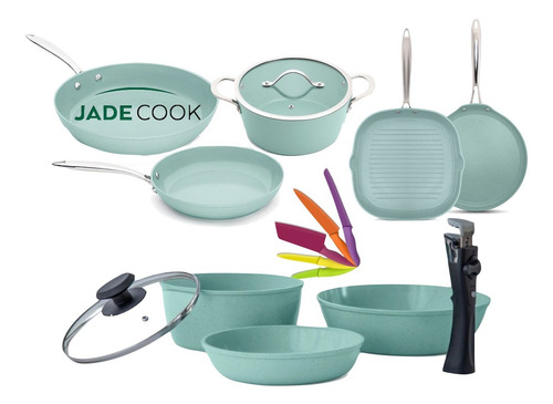 Batería Jade Cook Ng + Smart + Grill + Comal + 5 Cuchillos 